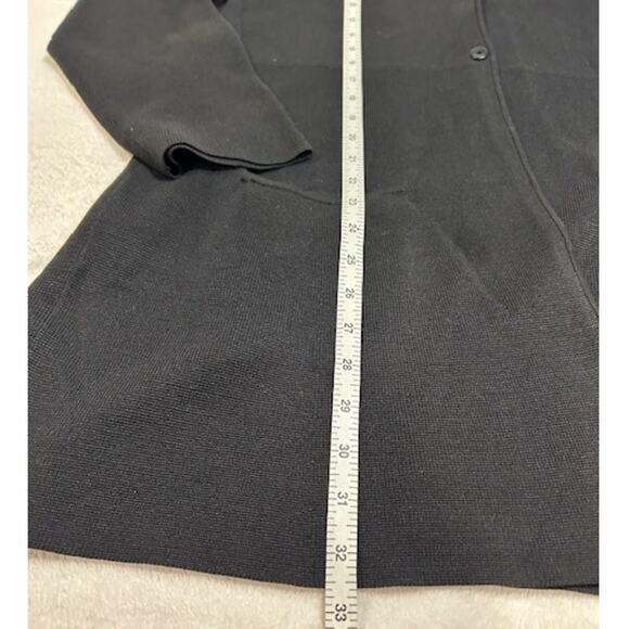 EILEEN FISHER Black Silk Blend Mandarin Collar Button Tunic Sweater Womens LARGE - Picture 8 of 16